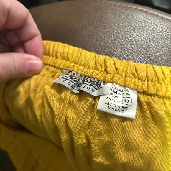 Yellow Floral Maxi Skirt - Women's 16 - Rayon Bohemian - Picture 4 of 6